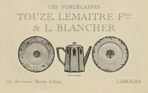 Les porcelaines Touze, Lemaître frères et L. Blancher