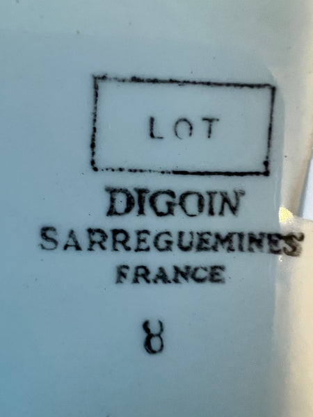 Assiettes creuses en faïence, Digoin Sarreguemines "Lot"